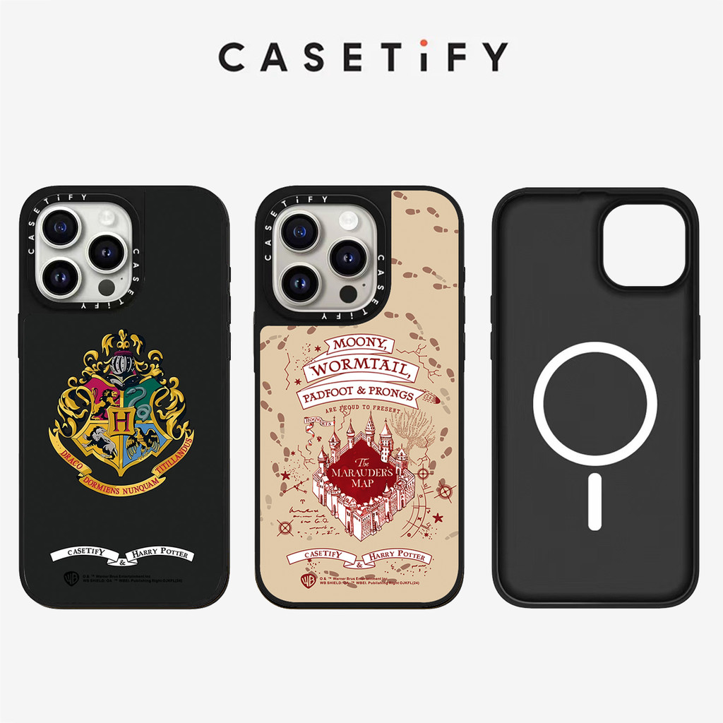 กระจกแม่เหล็ก Magic Academy สติกเกอร์ Hard Anti fall เคสโทรศัพท์สําหรับ iPhone 16 Pro Max 16 Plus 15 Pro Max 16 15 14 13 12 11 กรณีกันกระแทกด้านหลังอะคริลิคปลอก