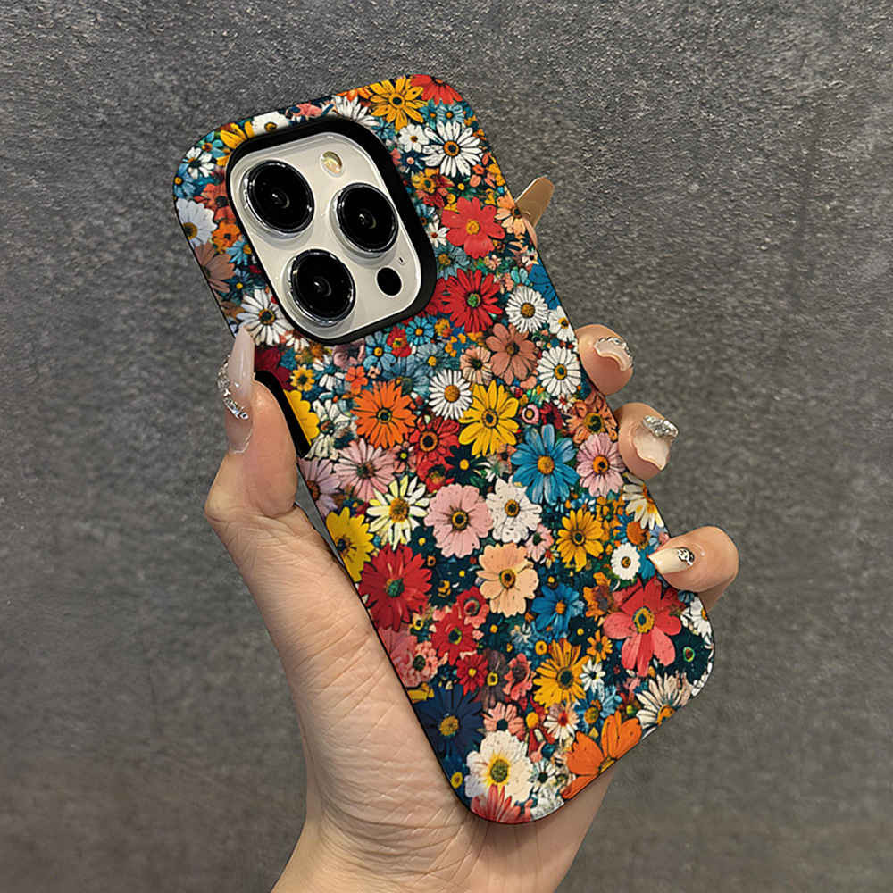 Hotsale ยอดนิยม 2 in 1 ฟิล์มดอกไม้กันกระแทกป้องกันเคสโทรศัพท์สําหรับ Apple iPhone 16 Pro Max iPhone 15 14 13 12 11 Xs Max