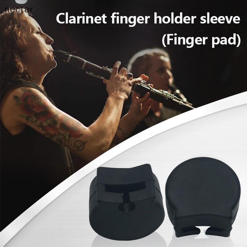 Tar 2 ชิ้น Clarinet Finger Rest ยาง Clarinet สีดํา Thumb Rest Saver เบาะแผ่น N