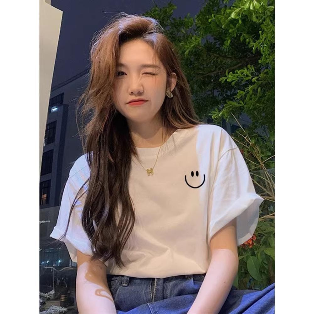【ส่งจากไทย】เสื้อยืดสไตล์เกาหลีแบบใหม่ ลายสวย ท็อปส์ซูผู้หญิง ผ้านุ่ม ใส่สบาย Clothing Tshirt