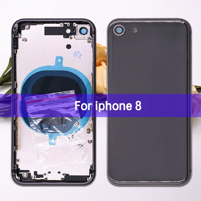 ใหม่ เคสแบตเตอรี่ ด้านหลัง กรอบกลาง และถาดซิม ไม่มีสายแพ สําหรับ iphone 8 8 Plus thumbnail 3