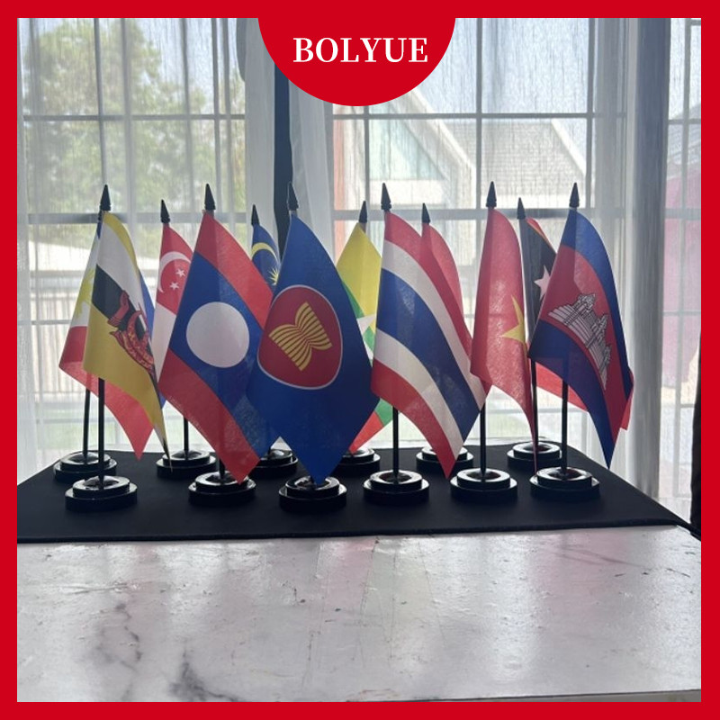 โปรโมชั่น!! ธงตั้งโต๊ะ ASEAN Set 12 ชิ้น All Nations Flags