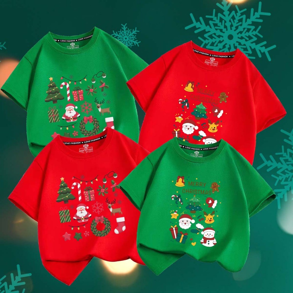(จัดส่งตลอด 24 ชั่วโมง)KIDS PRINCESS เสื้อคริสมาสต์ คริสต์มาส Merry Christmas &Happy New Year B20