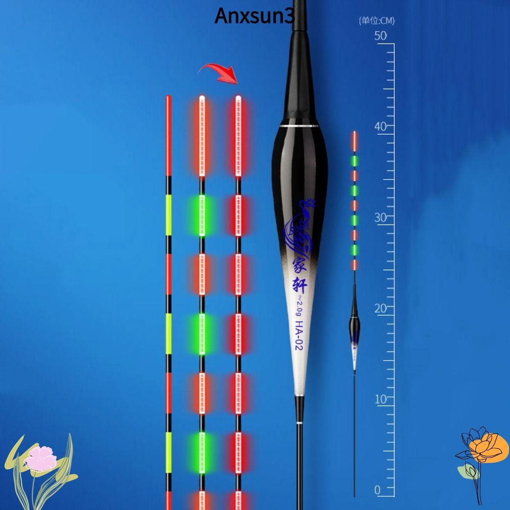 Anxsun3 ทุ่นตกปลาอิเล็กทรอนิกส์, ทุ่นไฟ 2 ดวง Strike Light Float, Slip Drift Tube Indicator Bobbers Long Tail