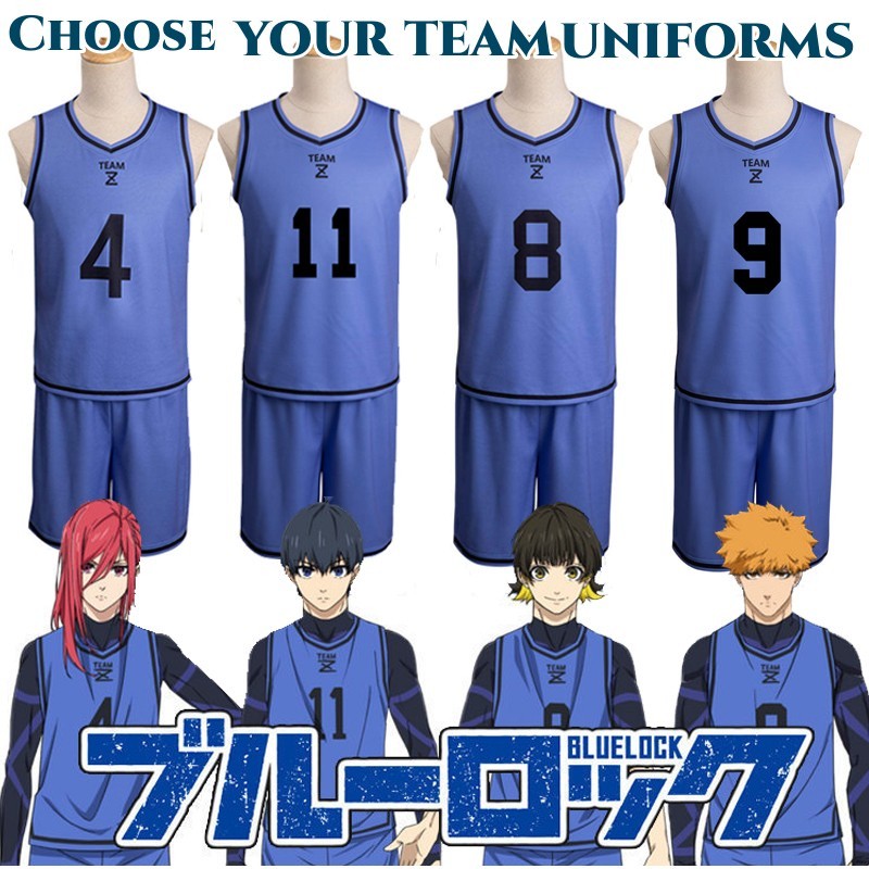 Zst Blue Lock อะนิเมะคอสเพลย์เครื่องแต่งกาย Jersey ฟุตบอล Club ชุดกีฬาวิกผม Jumpsuits เสื้อกั๊กกางเกงขาสั้น