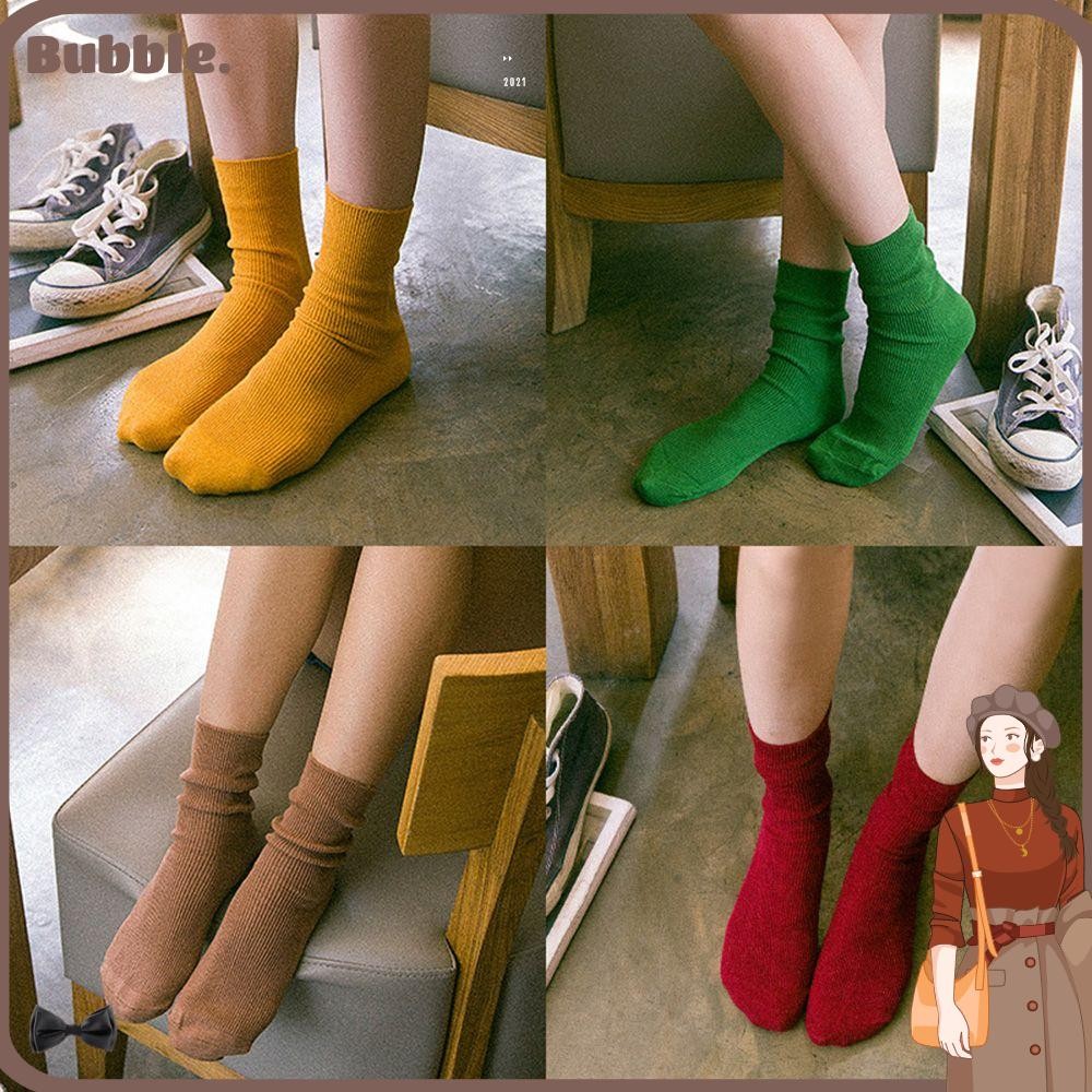 Bubble 1 คู่ Heap ถุงเท้าเสื้อผ้าอุปกรณ์เสริมแฟชั่นผ้าฝ้ายอุ่นนุ่ม