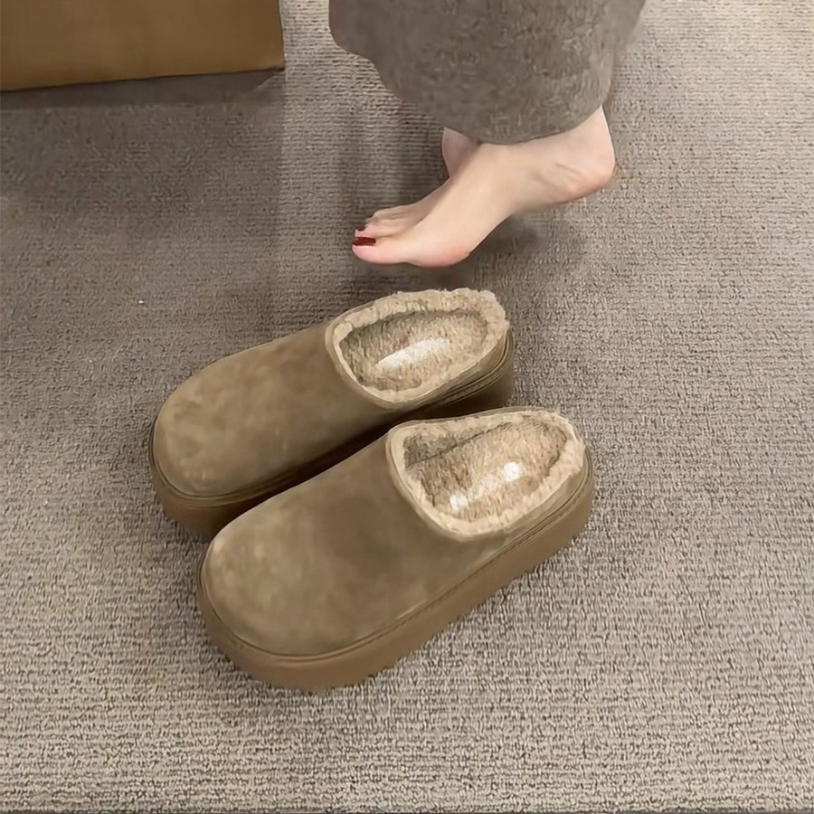 ผมตรงจากโรงงาน duoya ~ [พร้อมสต็อก] รองเท้าบูทลุยหิมะ Birkenstock รองเท้าหุ้มส้นรองเท้าแตะผู้หญิง2024แฟชั่นฤดูใบไม้ร่วงและฤดูหนาวแบบสวมเท้าบวกกำมะหยี่ผ้าฝ้ายอุ่นจัดส่งฟรี