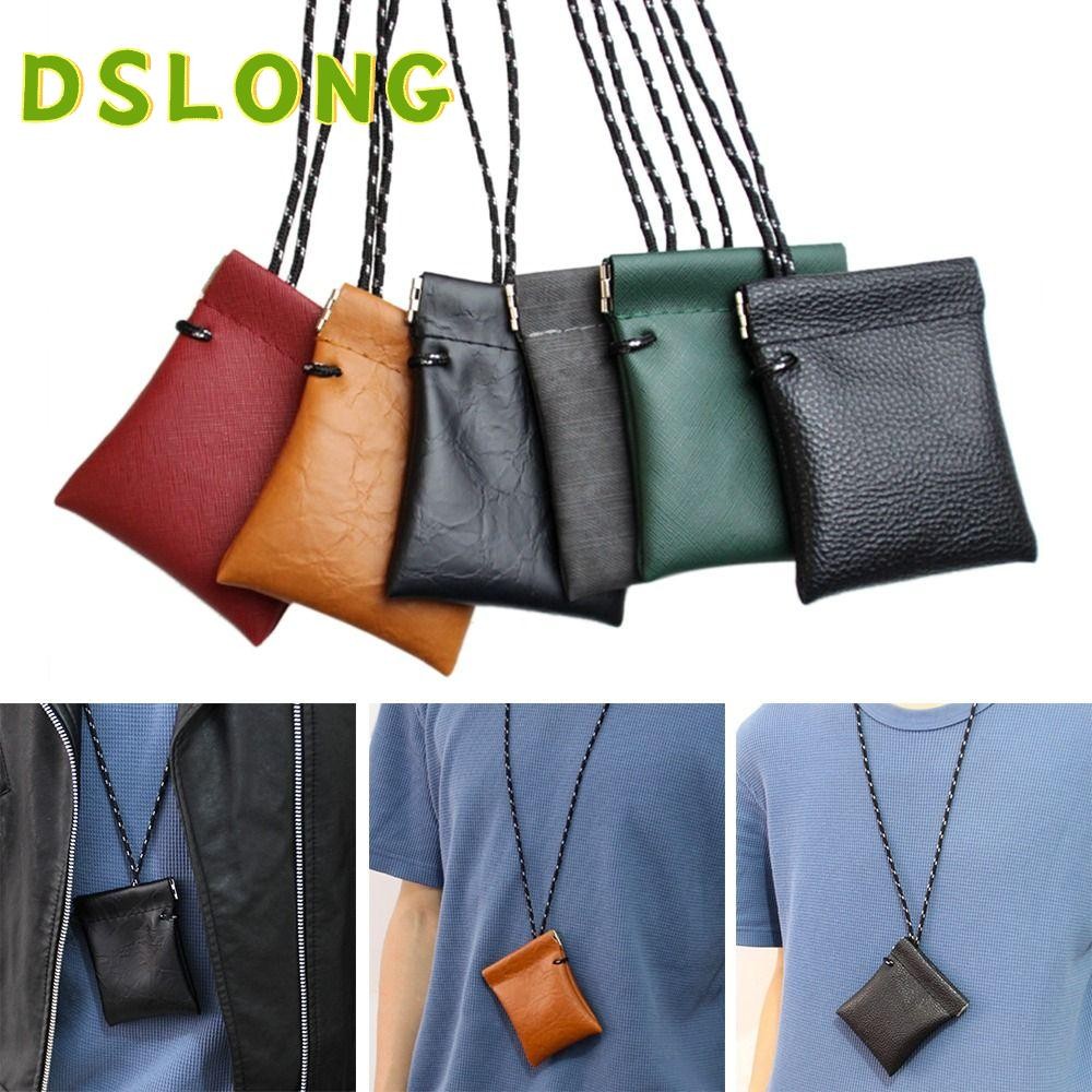 DSLONG กระเป๋าสตางค์ ขนาดเล็ก แบบพกพา มีสายคล้องคอ สําหรับใส่หูฟัง