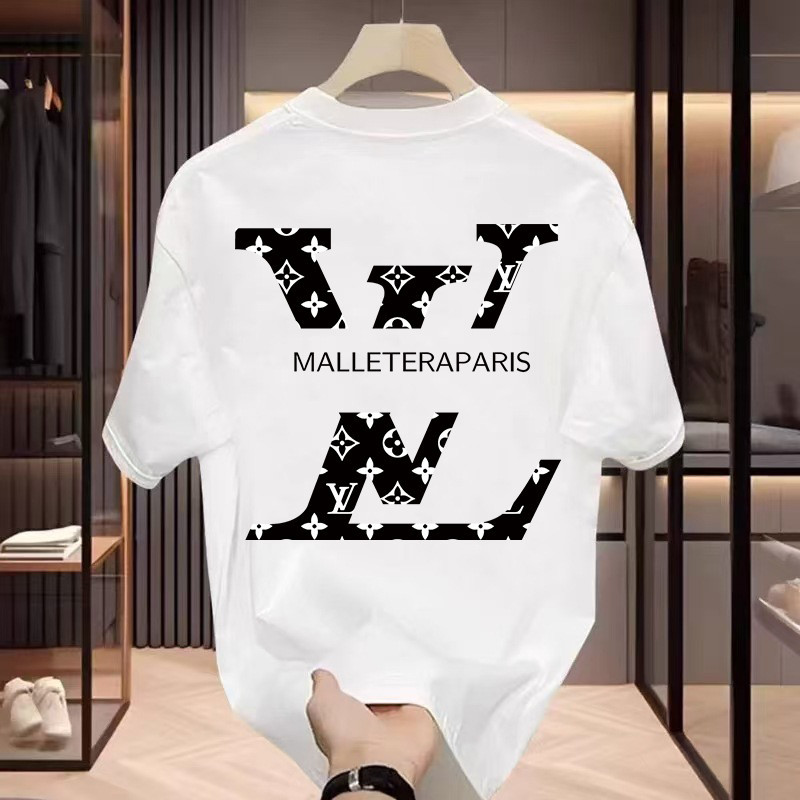 เสื้อยืดแขนสั้นคอกลม แฟชั่นผู้ชาย oversize  พิมพ์ลายตัวอักษร สกรีนหน้าหลัง ลาย คอกลม ใส่สบาย