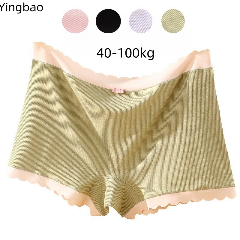 Yingbao Modal ชุดชั้นในผ้าฝ้ายสําหรับผู้หญิง Boyshort กางเกง Full Coverage กางเกงบ็อกเซอร์ยืดกางเกงไม่มีรอยต่อ