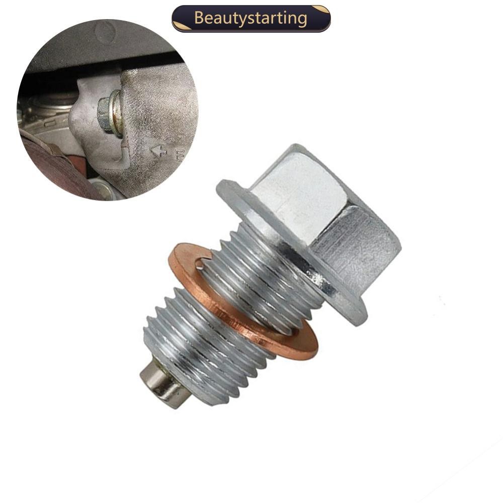 Beautystarting สแตนเลสเงินแม่เหล็กน้ํามันท่อระบายน้ําปลั๊กท่อระบายน้ําน้ํามัน Sump Nut Auto Parts M1