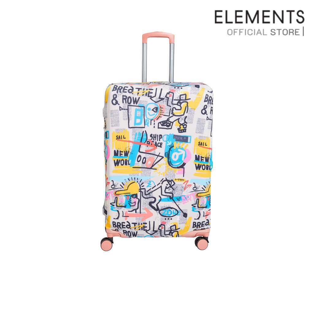 ELEMENTS ผ้าคลุมกระเป๋าเดินทาง กันน้ำ พกพาสะดวกม้วนเก็บได้ ถอดและสวมใส่ง่าย 28นิ้ว ลายWall Grafifi
