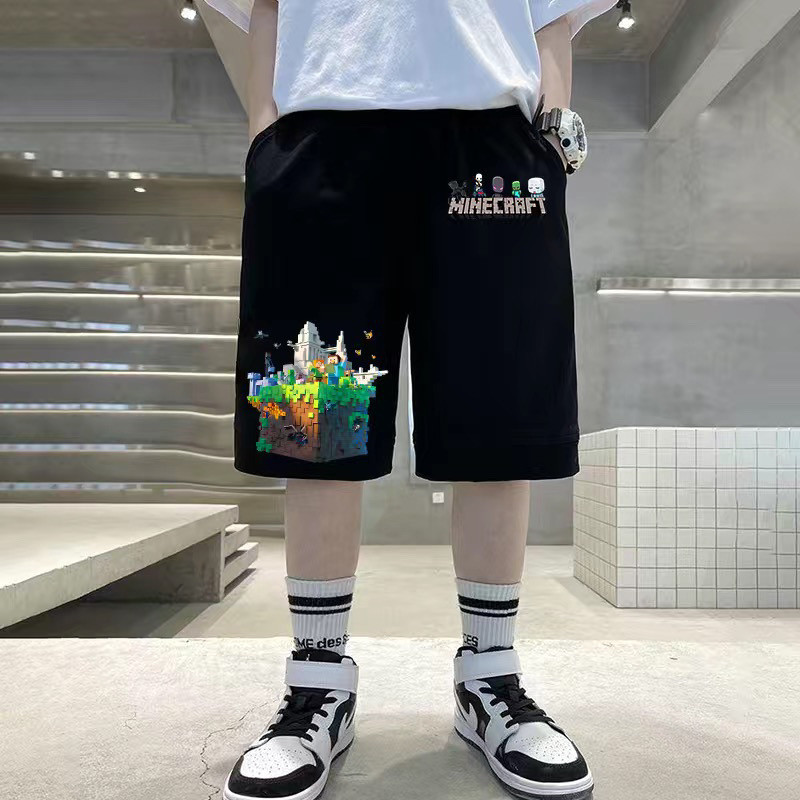 ชุดกางเกงขาสั้นสำหรับเด็ก Minecraft กางเกงขาสั้นบางสำหรับเด็กชาย กางเกงขาสั้นห้าจุดสำหรับเด็กชาย - รูปที่ 3