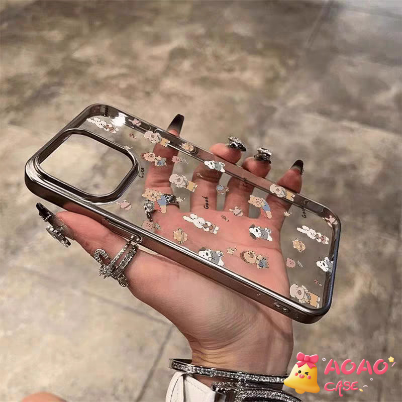 เคสไอโฟน 16 11 สำหรับ iPhone 15 11 16 13 14 12 Pro Max 8 7 14 15 16 Plus XR X XS MAX SE 2020 การ์ตูนน่ารักสัตว์เล็ก ๆ - รูปที่ 3