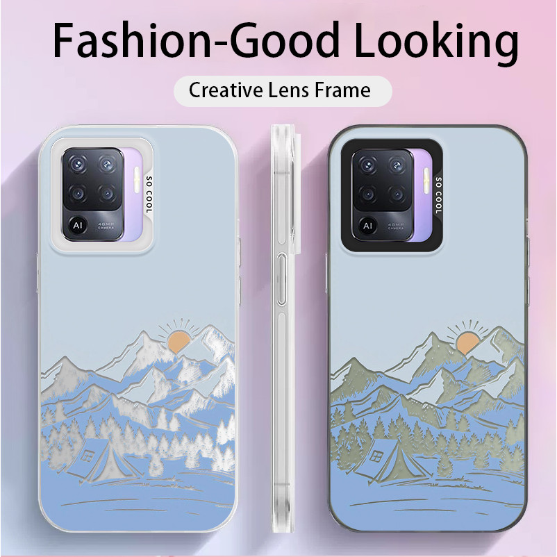 สําหรับ Oppo A94 4G- Oppo F19 Pro-4G , Sunrise on Snow,เคสโทรศัพท์ IMD ป้องกันการตกเคลือบคุณภาพสูง