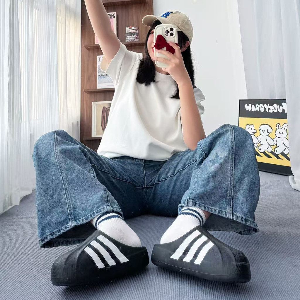 【🚚พร้อมส่ง❗️ของแท้ 100%】Adidas Superstar Mule รองเท้าแตะ รองเท้าแฟชั่น Black / White  รองเท้าแตะล