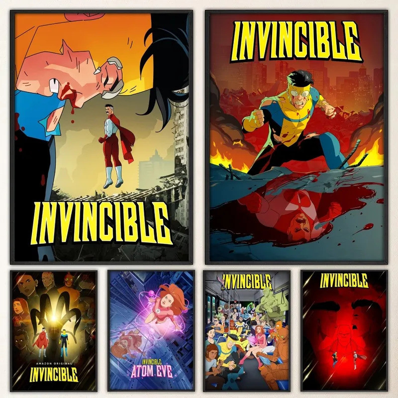 Invincible Season 2 Atom Eve โปสเตอร์พิมพ์โปสเตอร์ภาพวาดห้องนอนห้องนั่งเล่น Wall Bar โปสเตอร์ร้านอาห