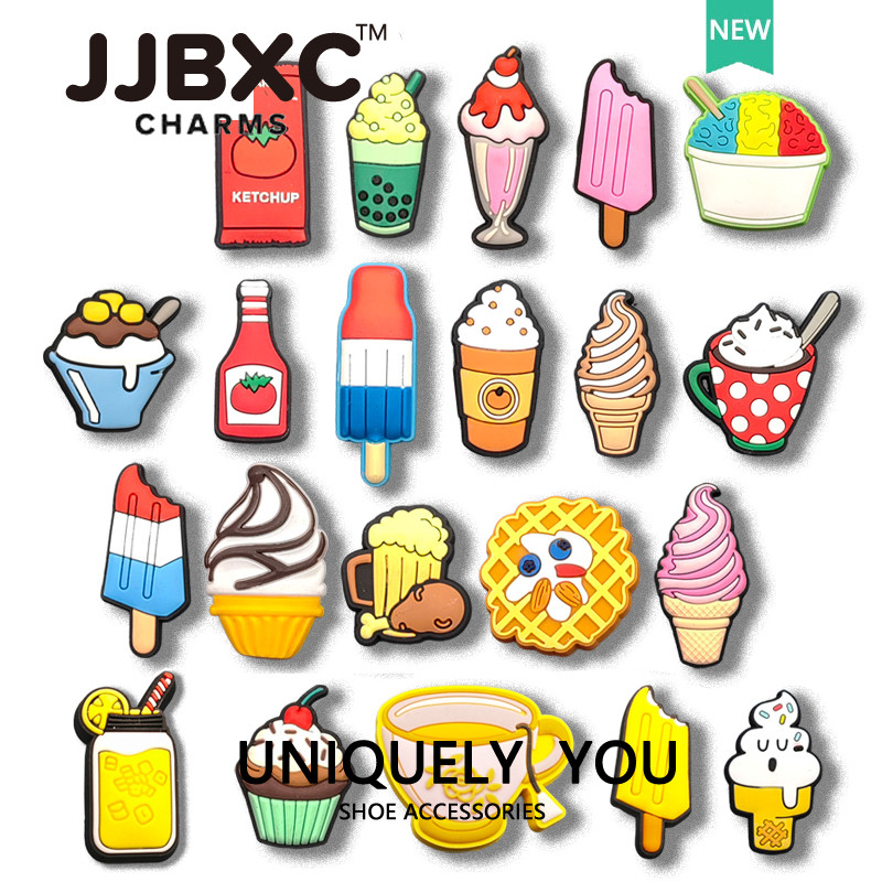 JJBXC cross จิบบิท หัวเข็มขัดการ์ตูนเครื่องดื่ม แฟชั่น DIY จิ๊บบิท ตัวติดรองเท้า cross