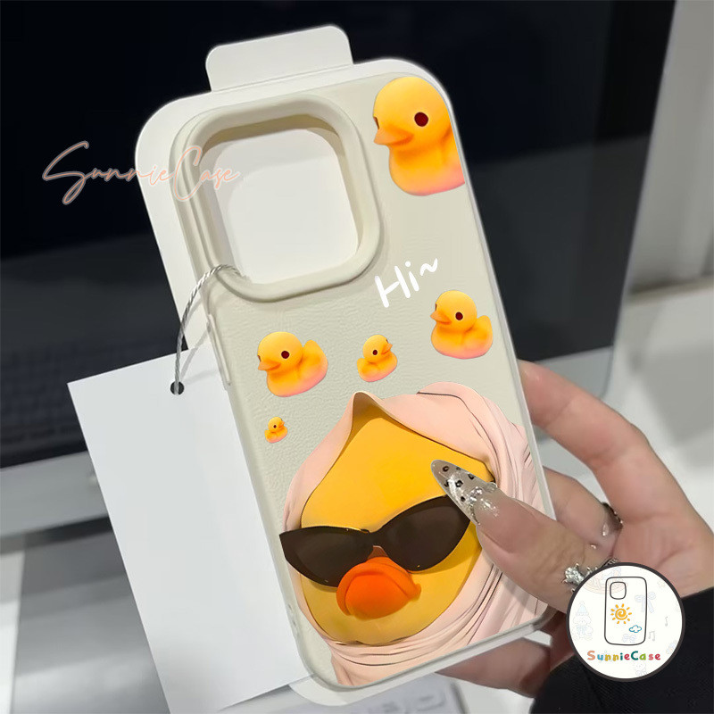 เป็ด เรียบง่าย เคสไอโฟน16 สำหรับ IPhone 15 11 12 16 13 14 Pro Max XR XS X 8Plus 7Plus Max 8 7 15 Plus SE เคสหนังนุ่ม - รูปที่ 3