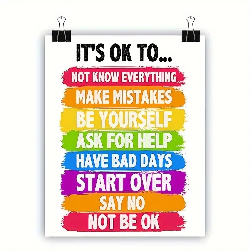 Its OK โปสเตอร์ผ้าใบ Inspiring Wall Decor สําหรับบ้านของคุณ