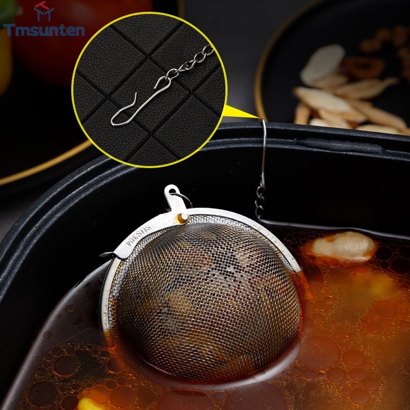 304 สแตนเลสสตีลชากรองครัวฮาโลเจนวัสดุ Ball หม้อร้อน Spiced Seasoning Ball Tmsunten ราคา ถูกที่สุด ดีลบีเคเค แกลเลอรีภาพที่ 8