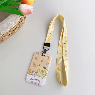 น่ารัก Hard Card Holder พร้อมเชือกสไลด์ Cover Kuromi Cinnamoroll สําหรับ Student ID/Bank/Photocard แขวนคอผู้ถือ