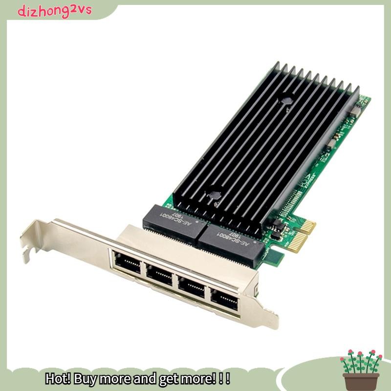 [dizhong2vs]PCI-E 4 พอร์ต RJ45 Server 1X PCIe X1 8256 ชิป 10/100/1000Mbps Lan Quad Port Server การ์ด