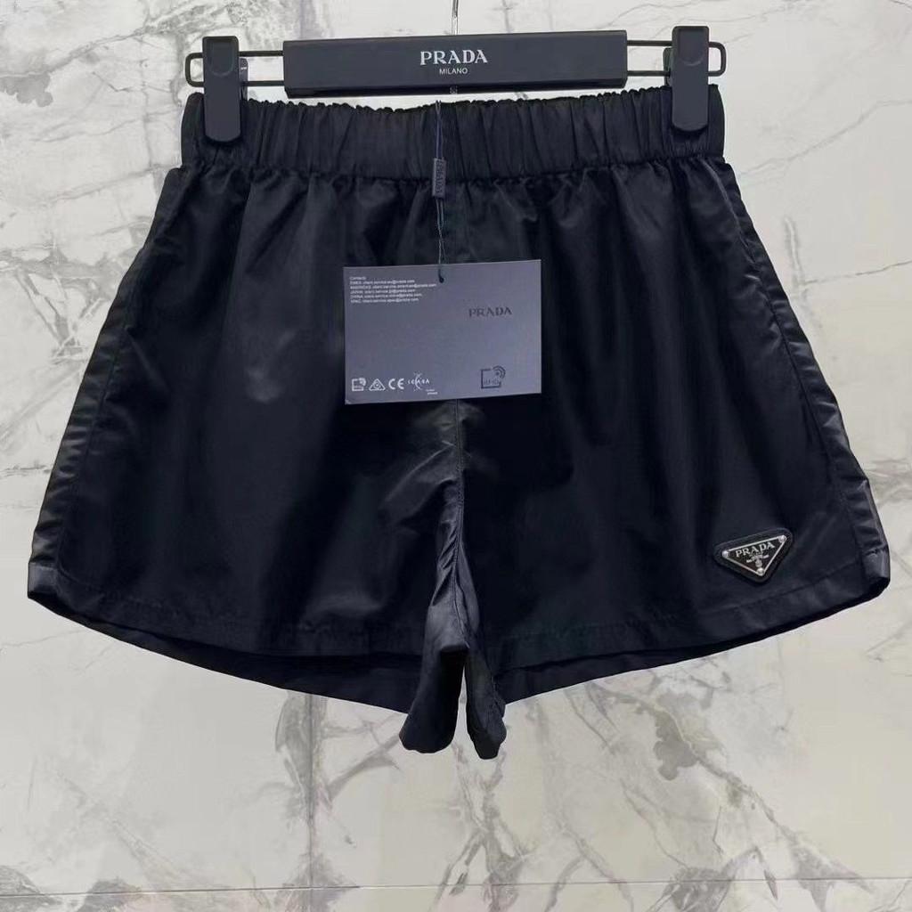 เวอร์ชั่นเกาหลีผู้หญิงรีไซเคิลไนลอนหลวมสบายๆวิ่งกีฬาออกกําลังกายยืดหยุ่น Slimmer ดูกางเกงขาสั้น Drawstring Re