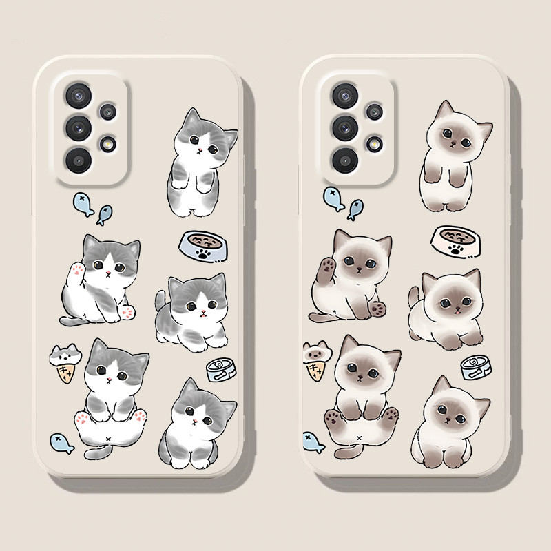 แมวน่ารัก เคสสําหรับ samsung a32,a21/s,a20s,a14,a15,a16,a13,a12,a11,a10/s/e,a9,a8/plus,a7,a06,a02s/s