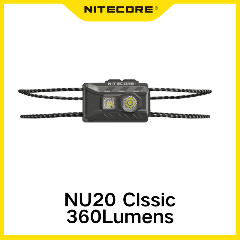 NITECORE NU20 Classic 360Lumens LED NiteLab UHE LED USB-C ไฟหน้าน้ําหนักเบาพิเศษแบบชาร์จไฟได้