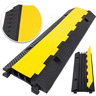 【การจัดส่งในพื้นที่】ยางลูกระนาด ขนาด 100x25x4cm. ป้องกันสายเคเบิล/สายไฟ/สายยาง 2 ช่อง แบบจิ๊กซอว์