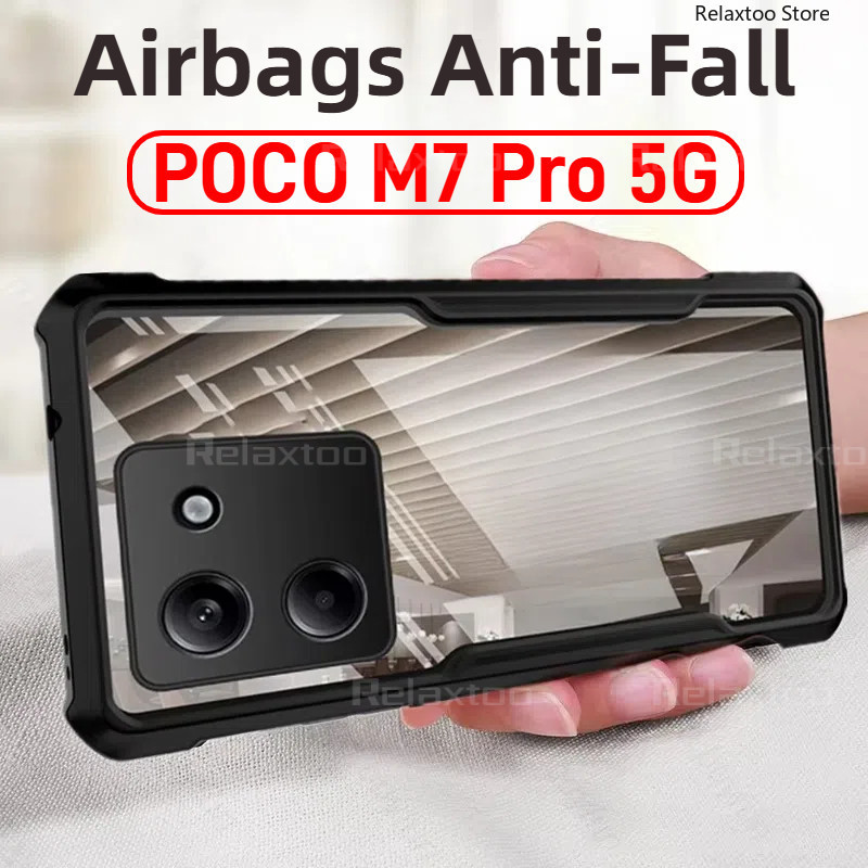 ปลอกใสสําหรับ Xiaomi POCO M7 M7Pro M7Plus PocoM7 Pro Plus PocoM7Pro POCOM7Plus 5G 4G 2025 อะคริลิคโปร่งใสกันกระแทกเคสโทรศัพท์กล้องเลนส์ป้องกันปกหลังปลอก
