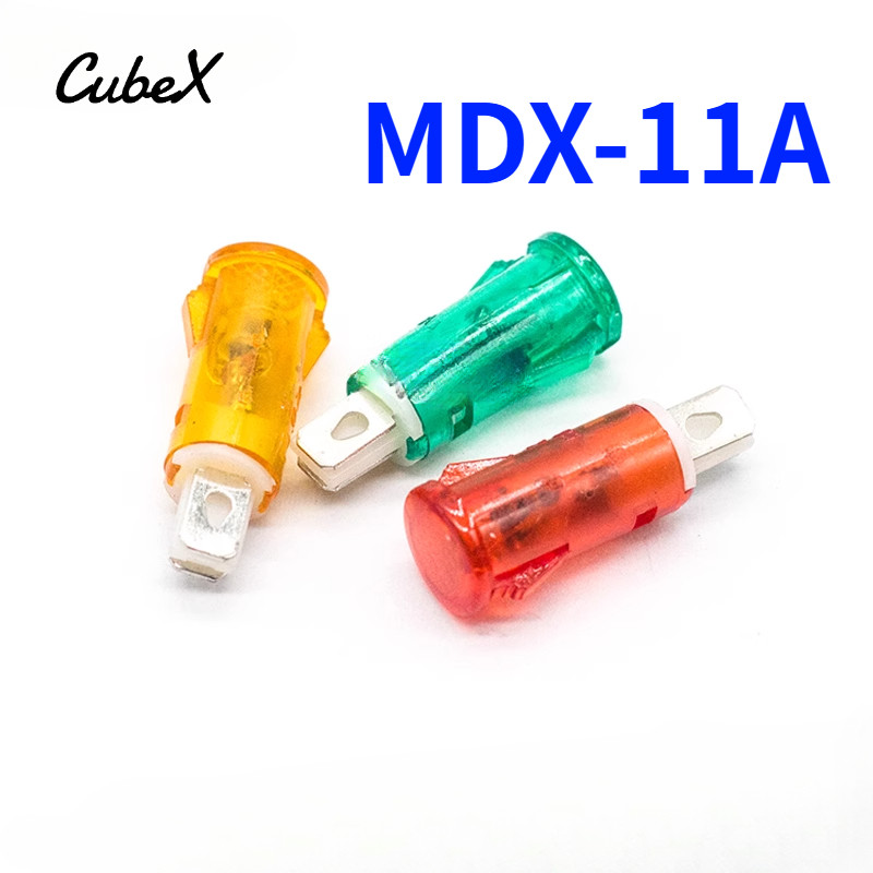 ‌5 ชิ้น MDX-11A 220V ไฟแสดงสถานะแบบ Snap-in‌ - ไฟแสดงสถานะพลังงาน 10 มม. ไฟสัญญาณสําหรับตู้ฆ่าเชื้อ/ตู้เย็น/ตู้แช่แข็ง