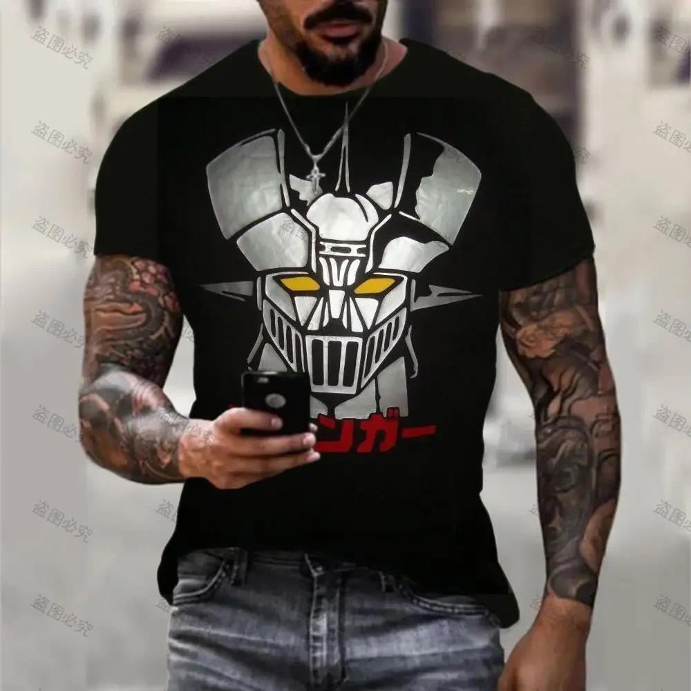 ผู้ชาย Y2k เสื้อยืดเสื้อผ้าอุปกรณ์เสริม Hd การพิมพ์ Mazinger Z Harajuku อะนิเมะ Essentials Casual St