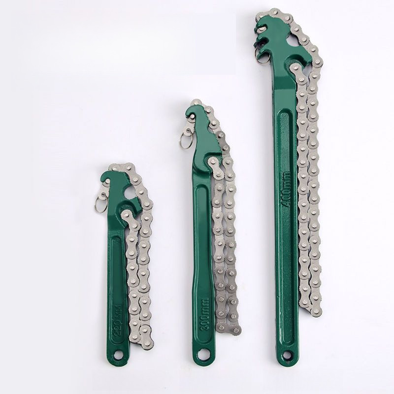 ประแจโซ่สำหรับกรองน้ำมันเครื่องพิเศษ ประแจท่ออเนกประสงค์สำหรับงานหนัก เครื่องมือถอดท่อโซ่เดี่ยวหนา