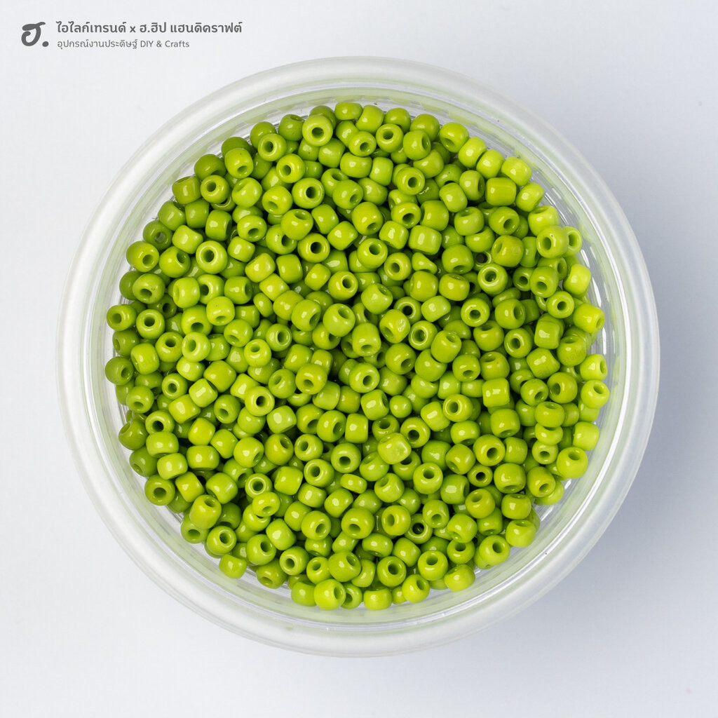 ลูกปัดเม็ดทราย ขนาด 3 มม. เขียวมะนาว Zesty Lime