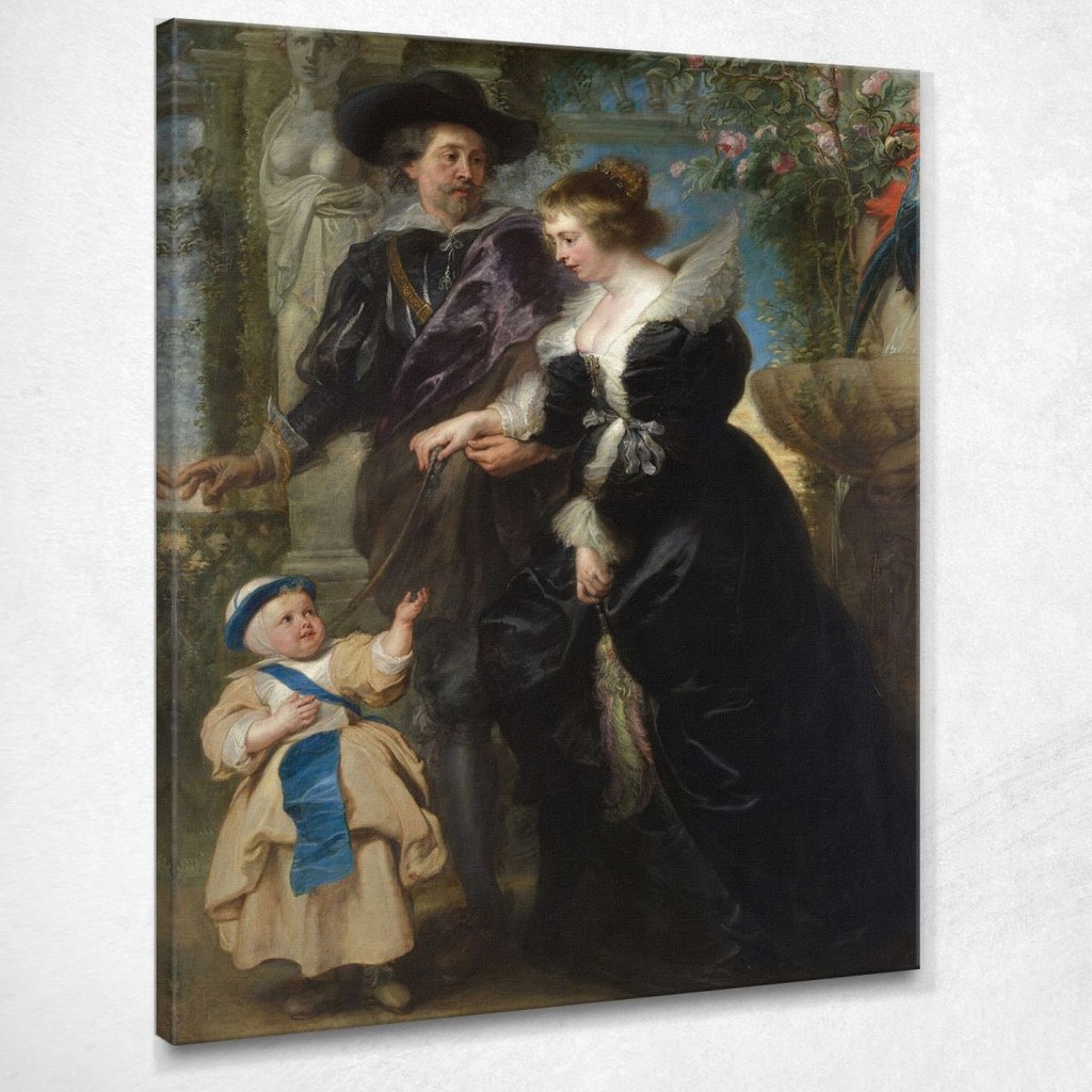 Rubens His Wife Helena Fourment And Their Son Frans Peter Paul Rubens, ppr159 ภาพพิมพ์บนผ้าใบแคนวาส