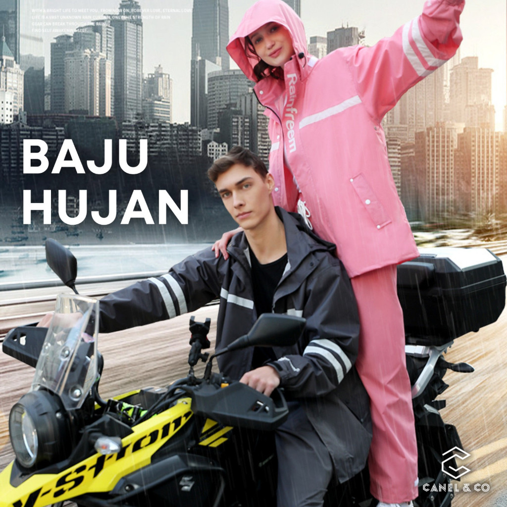Canel & Co เสื้อกันฝนลายพรางระดับพรีเมียม Rainsuit Baju Hujan เสื้อยืดพิมพ์ลาย