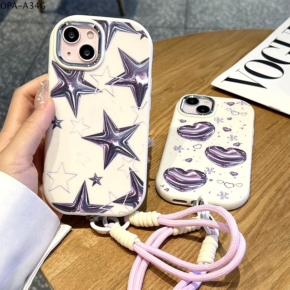 OPPO A3 A3X A60 A79 Reno 5 7Z 12 12F 13 13F Pro 4G 5G เคส เคสออปโป้ Lanyard GSK
