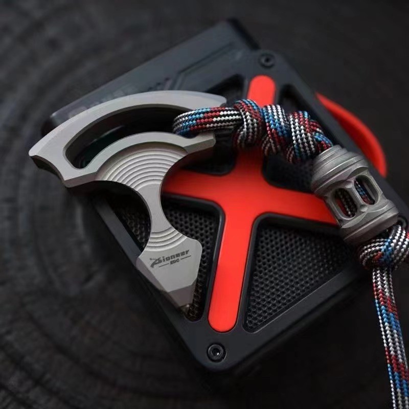 Titanium Alloy EDC เครื่องมือป้องกันตัวเองกลางแจ้ง Titanium Alloy Single Finger Tiger Camping EDC Se