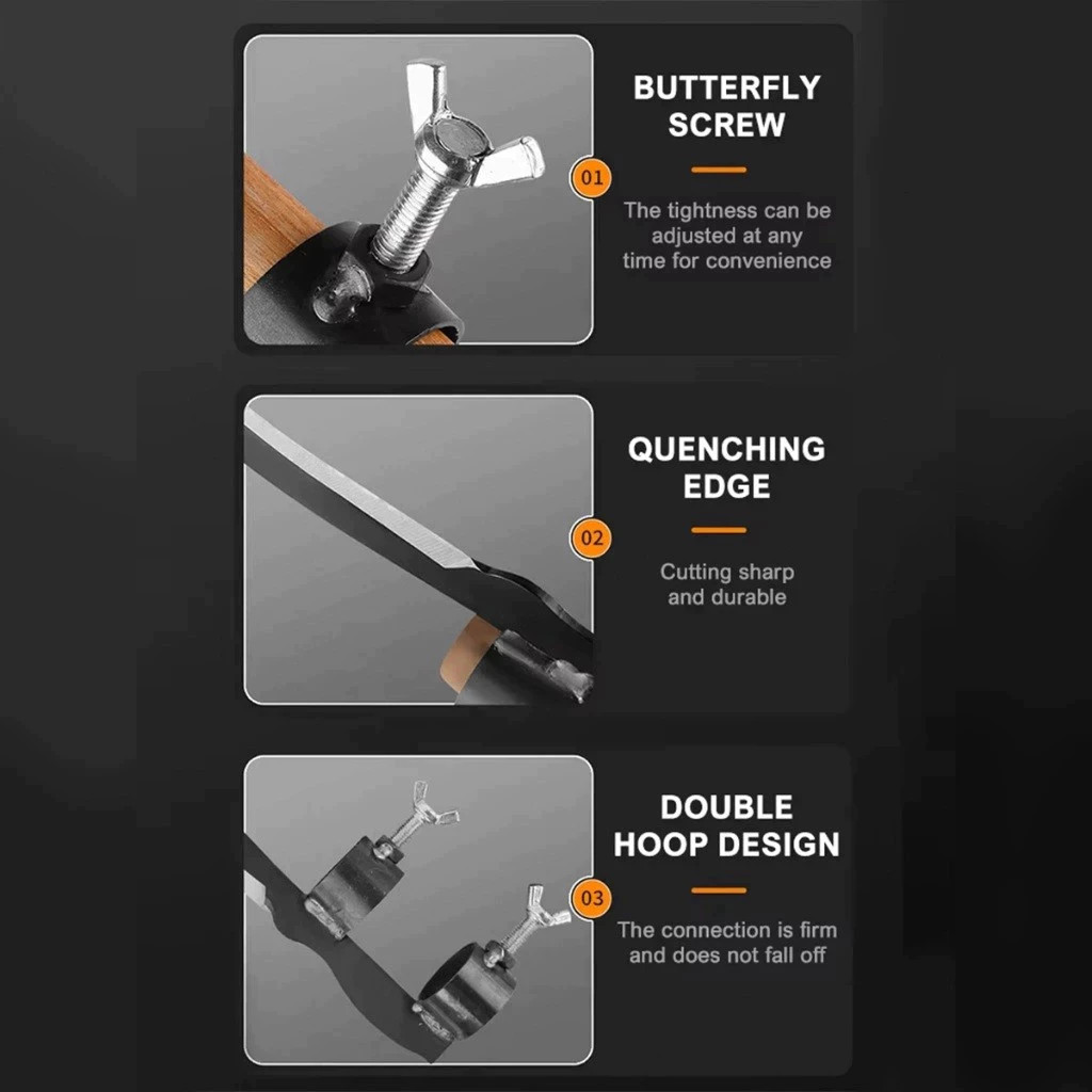 มีดขอ เคียว เกี่ยว เก็บผลไม้ บนที่สูง ไม่ต้องปีนป่าย ให้เสี่ยงอันตราย เหล็กแมงกานีสขนาดใหญ่ หนา คม แข็งแรงทนทาน - รูปที่ 4