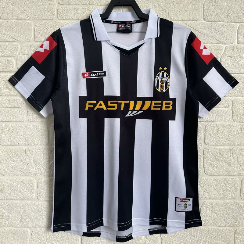 2001-02 Vintage Juve Home Retro Jersey S-XXL ผู้ชายฟุตบอลเสื้อแขนสั้น Quick Dry กีฬาฟุตบอล AAA