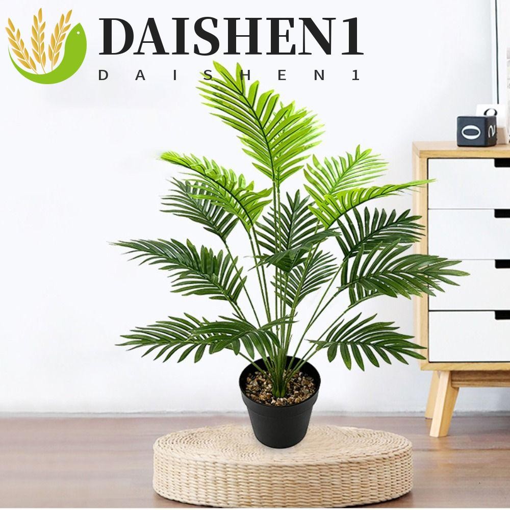Daishen1 กิ่งไม้ใบปาล์มประดิษฐ์ พลาสติก สีเขียว ขนาดใหญ่ 12 18 กิ่ง สไตล์นอร์ดิก สําหรับตกแต่งปาร์ตี้