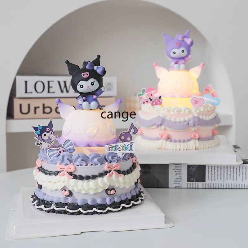 ใหม่ Kuromi Melody เค้กตกแต่งเครื่องประดับไฟกลางคืนขนาดเล็กเด็กวันเกิด Party เบเกอรี่ขนมตกแต่งตาราง Plugin