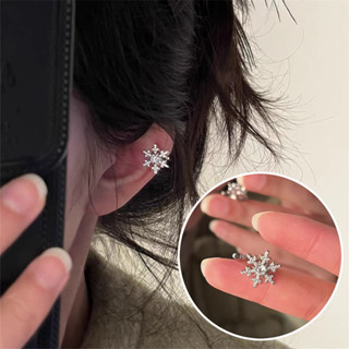 คริสต์มาสบรรยากาศเกล็ดหิมะต่างหูเพทายหูข้อมือกับอารมณ์เย็นแส…