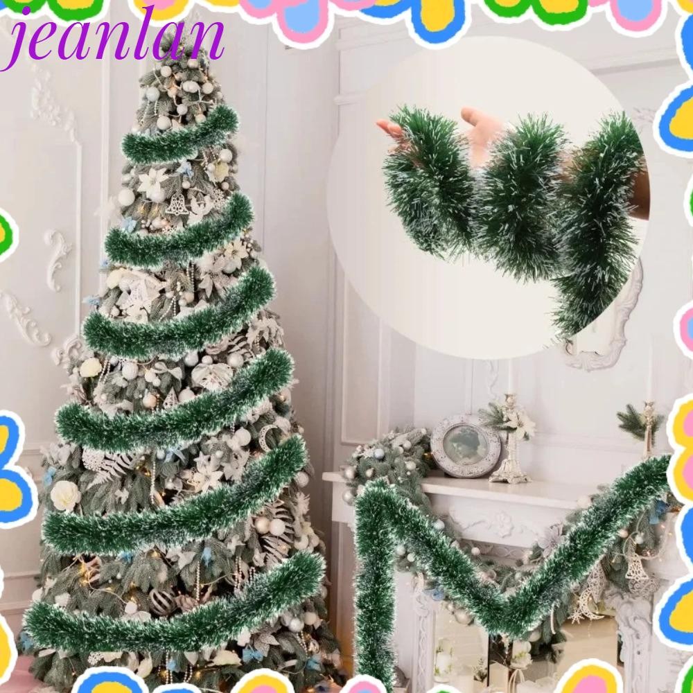 Jeanlan 1/3/5PCS คริสต์มาสสีเขียว Cane ริบบิ้น, DIY อุปกรณ์เสริม 2M เครื่องประดับต้นคริสต์มาส, หลายฉากน้ําหนักเบาตกแต่งปาร์ตี้ Xmas Green Cane ริบบิ้นคริสต์มาส