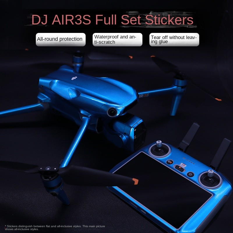 เหมาะสำหรับ DJI AIR 3S สติกเกอร์แบบเต็มกรอบ RC2พร้อมหน้าจอ rcn3รีโมทคอนโทรลฟิล์มเรืองแสงไม่เหลือกาว