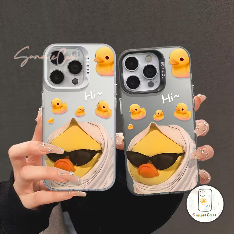 เป็ดสีเหลือง เคส OPPO A57 15 A3s A17 A16 A17K A38 A7 A12 A78 A58 A77 A77s A5s A31 A18 A76 A16s A74 A55 A54 หรูหรา เคส