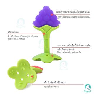 PAYOE ซิลิโคน ยางกัดเด็กสำหรับเด็ก ยางกัดสำหรับเด็กอ่อน รูปผลไม้สำหรับเด็ก