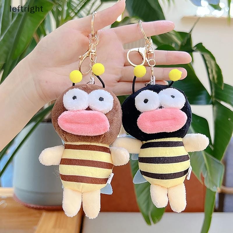 Left ความแปลกใหม่น่ารักตุ๊กตา Bee พวงกุญแจผึ้งน้อยพวงกุญแจจี้พวงกุญแจ Keyholder Party เครื่องประดับของขวัญ GHT